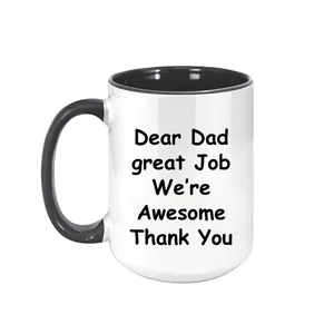 Custom Kids Photo Face Mug for Dad – Personalized Photo Stick Figure Mug, Father's Day Gift from Kids
