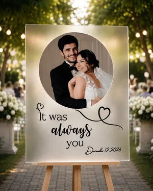 Personalized Photo Wedding Welcome Sign - Custom Shape Board