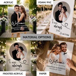 Personalized Photo Wedding Welcome Sign - Custom Shape Board