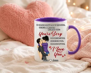 "In Case I Don't Say It Enough" Personalized 11oz/15oz Black Mug - Large Custom Romantic Ceramic Coffee Cup, Thoughtful Anniversary, Birthday & Valentine's Gift for Couples, Him & Her