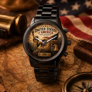 United States Of America Anniversary, Personalized Men's Watch, Gift For Him