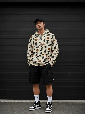Spooky Halloween Pattern Graphic Hoodie