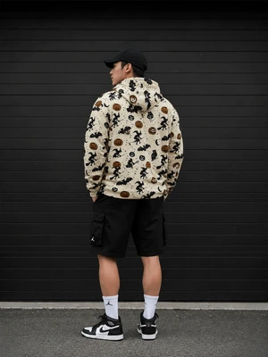 Spooky Halloween Pattern Graphic Hoodie