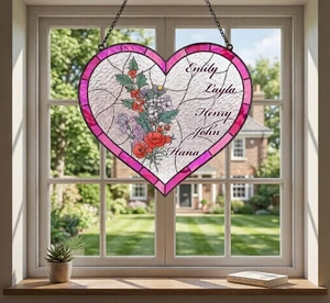 Personalized Family Birth Flower Suncatcher Gift