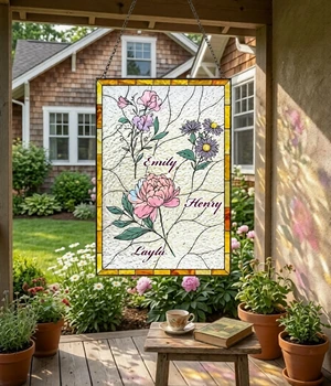 Personalized Family Birth Flower Suncatcher Gift