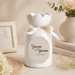 Personalized Wedding Vase Custom Names Date Ceramic Flower Vase Gift