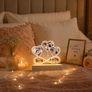 Custom Photo LED Lamp Wedding Gifts For Wedding Couple