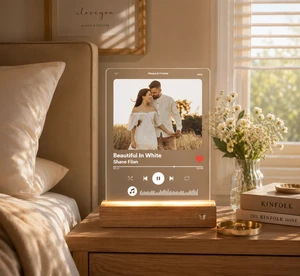 Custom Photo Acrylic Music Plaque LED Lamp For Wedding Songs