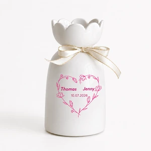 Personalized Anniversary Flower Vase – Custom Couple Names Ceramic Vase