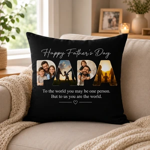 Personalized Picture Pillow for Dad – Upload Your Favorite Family Photos