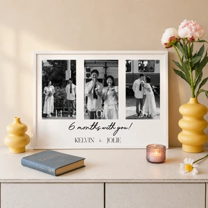 Every Moment, Every Memory – Personalized Couple Photo Poster, Custom Anniversary Print, Relationship Timeline Wall Art, Wedding Memory Poster, Personalized Photo Gift for Couples