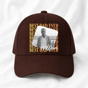 Custom Photo Best Grandpa Ever Cap Personalized Name Cap