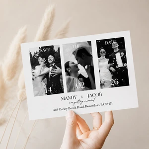 Personalized Wedding Invitation with Photos, Custom Save the Date Card, Couple Photo Wedding Invite, Elegant Wedding Announcement, Printable Wedding Invitation