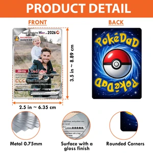 Personalized Best Dad Ever Photo Card – Custom Father's Day Trading Card Gift for Dad from Kids, Funny Dad Jokes Keepsake, Custom Photo & Names