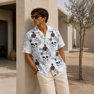 Personalized Skull Hawaiian Shirt - Upload Your Photo Custom Aloha Shirt