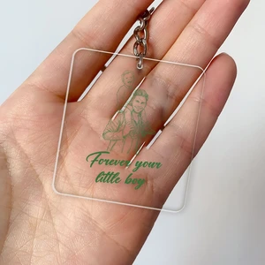 Personalized Father & Son Keychain –  Acrylic Photo Keyring Gift for Dad, Custom Memorial/Family Keepsake