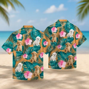 Custom Pet Hawaiian Shirt Personalized Dog and Cat Photos Tropical Vacation Shirt