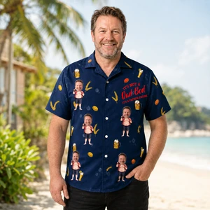 Personalized Beer Aloha Shirt, Funny Dad Hawaiian Shirt, Custom Face And Name Shirt