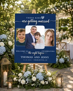 Childhood Photo Welcome Sign - Night Before Template
