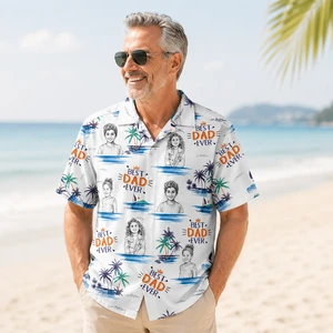 Custom Face Kids Hawaiian Shirt Personalized Children Photo Best Dad Ever Vacation Shirt