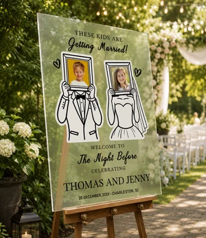 Personalized "These Kids Are Getting Married" Photo Sign - Foam Board, Clear & Frosted Acrylic
