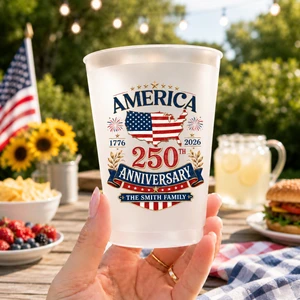 America Anniversary, Personalized Frosted Cups, Gift For Families
