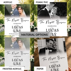 Rehearsal Dinner Sign, Custom The Night Before Sign, Printed Foam Board Wedding Welcome Sign, Photo Board Sign With Picture, Wedding Decor