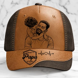 Cute hat with a picture of a father and child, a meaningful gift - Custom design available.