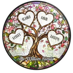 Family Unbreakable Bond Tree Of Life - Personalized Stained Glass Window Hanging Suncatcher