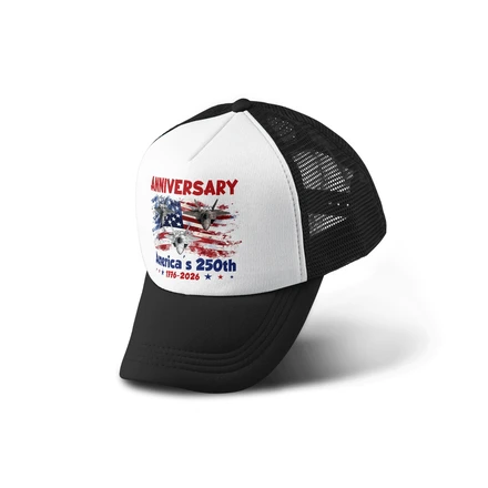 America'S 250th Anniversary Trucker Hat 1776-2026 | Patriotic Usa Cap With Fighter Jets | Independence Day 2026 Snapback Hat | American Flag Mesh Cap