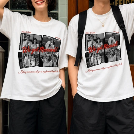 Custom Wedding Photo Shirt, Personalized We Got Married T-Shirt, Wedding Photo Collage Hoodie, Newlywed Gift, Custom Couple Sweatshirt