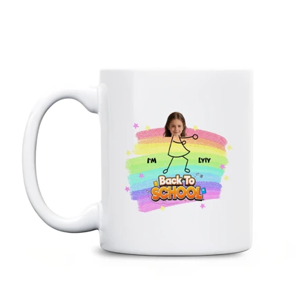Personalized Back To School Mug With Photo – Custom Kids Coffee Mug Gift For Boys & Girls