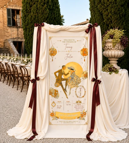 Personalized Wedding "Oriental Deco" Banner