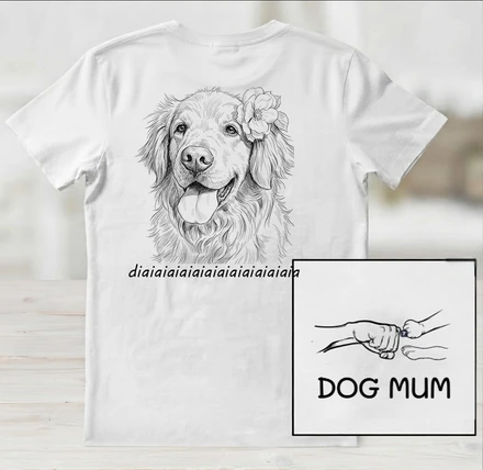 Custom Photo Pencil Sketch Dog Mom Dog Dad Hand Punch - Personalized T Shirt