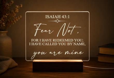 Custom Bible Verse Led Night Light - Meaningful Christian Gift For Her, Personalized Scripture Lamp, Religious Faith Decor For Women
