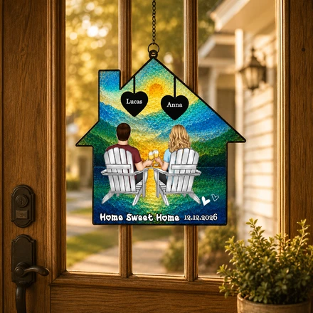 Personalized "Home Sweet Home" Couples Suncatcher