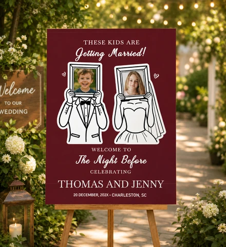 These Kids Are Getting Married Sign With Photo Template