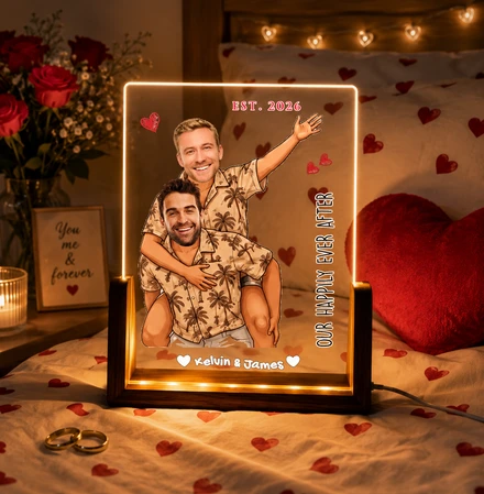 Custom "Happily Ever After" Led Light Lamp