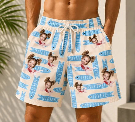 Personalized "Little Fish" Swim Shorts