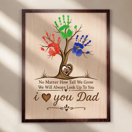 No Matter How Tall We Grow - Personalized Wooden Plaque