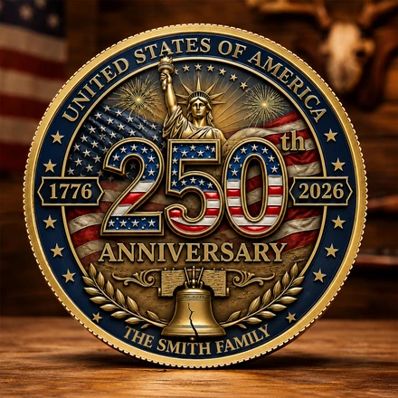 Usa 250th Anniversary Custom Coin, Custom Commemorative Coin Gift