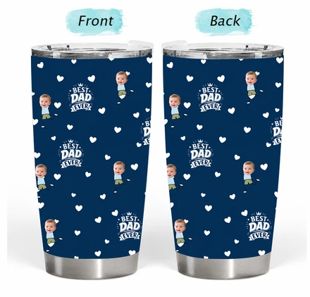 Custom Photo Best Dad Grandpa Ever - Personalized Tumbler