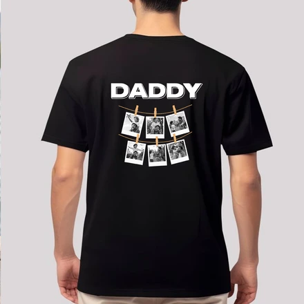 Custom Black & White Photo T Shirt Personalized Gift For Father