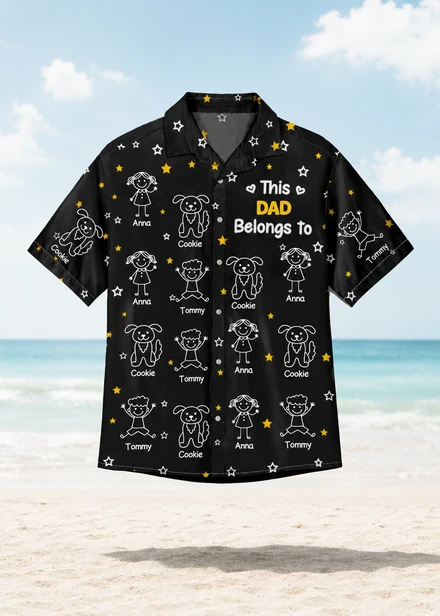 This Dad Mom Belongs To Kids And Pet Personalized Hawaiian Shirt