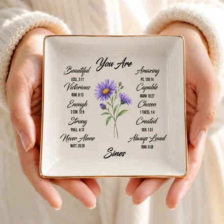 You Are Ceramic Jewelry Dish With Bible Verses – Personalized Christian Gift For Sister Or Friend