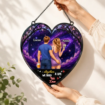 Back Couple You & Me We Got This Till Our Last Breath - Personalized Couple Suncatcher – Custom Romantic Ornament, Playful & Passionate Anniversary, Birthday & Valentine'S Gift