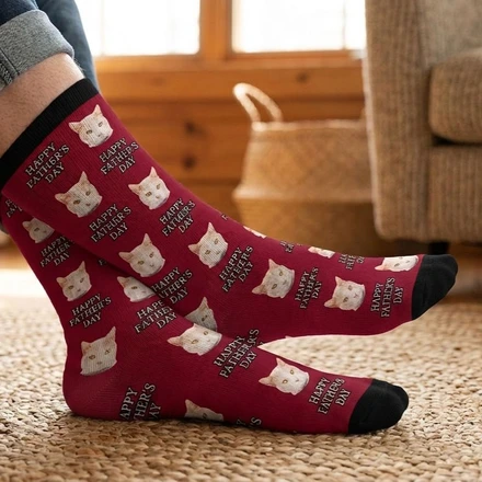 Custom Photo I Love Dad - Gift For Father - Personalized Socks