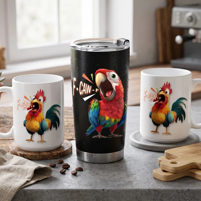 Funny Crow Personalized Tumbler – Humorous F-Caw-F Gift For Coworkers & Friends