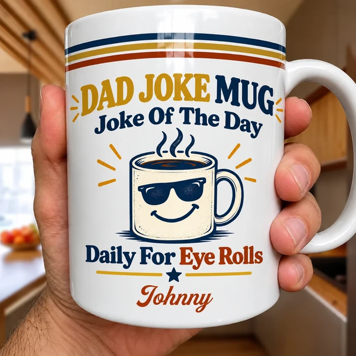 Daily Dad Jokes Interactive Qr Code - Personalized Mug