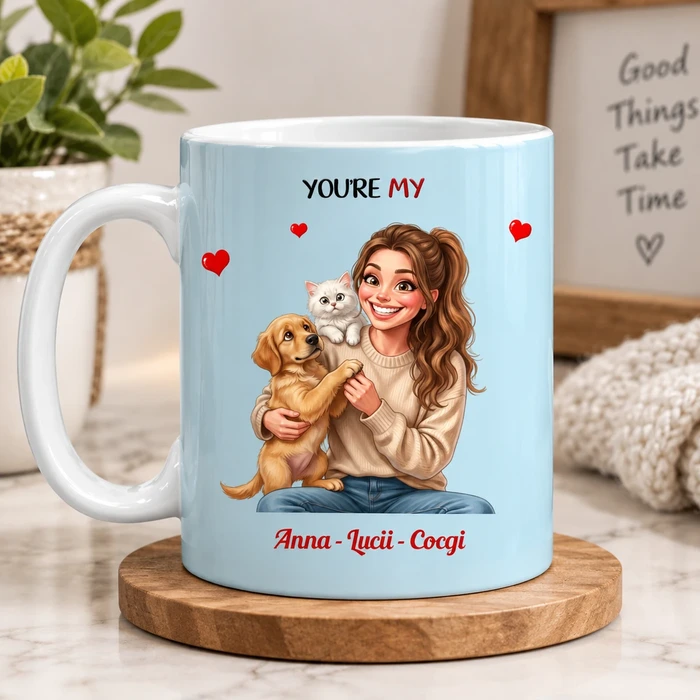 Personalized 3d Cartoon Photo Mug – Custom Daughter Portrait Coffee Cup